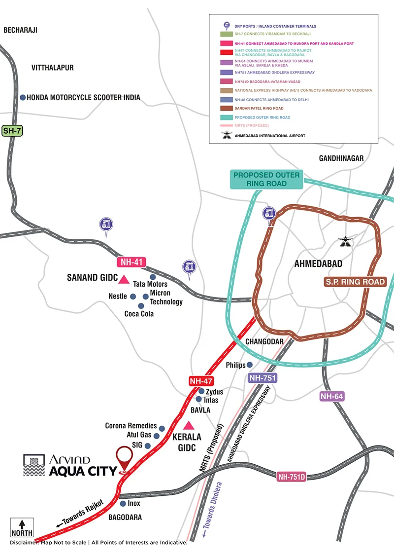 Arvind Aqua City Location Map Kalyangadh Ahmedabad